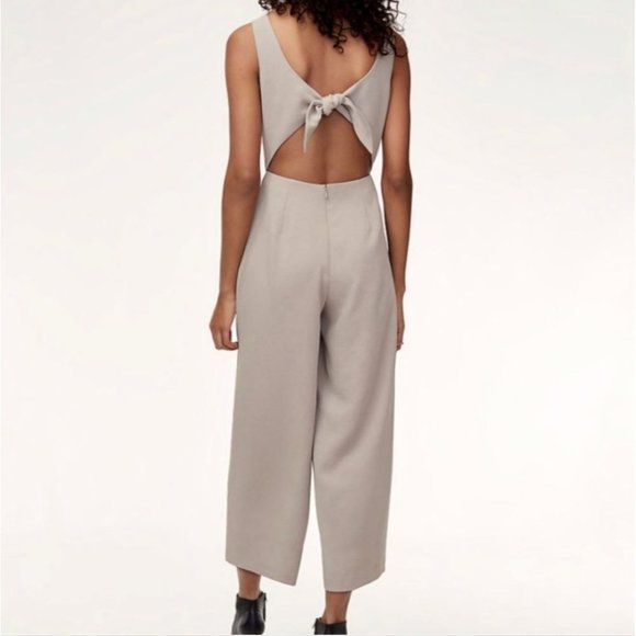 WILFRED Ecoulement Jumpsuit Ashen Grey Wide Leg Aritzia 0 XS - Picture 2 of 12